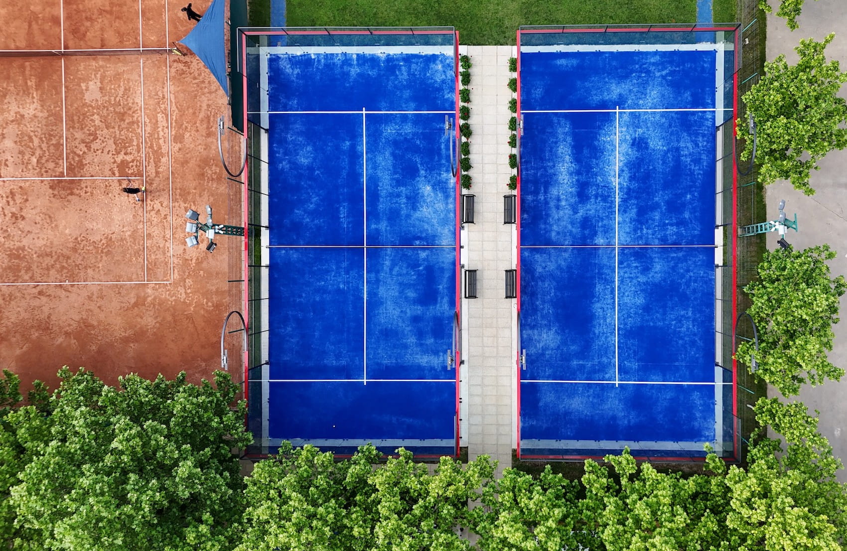 Velora Padel installed courts — aerial view