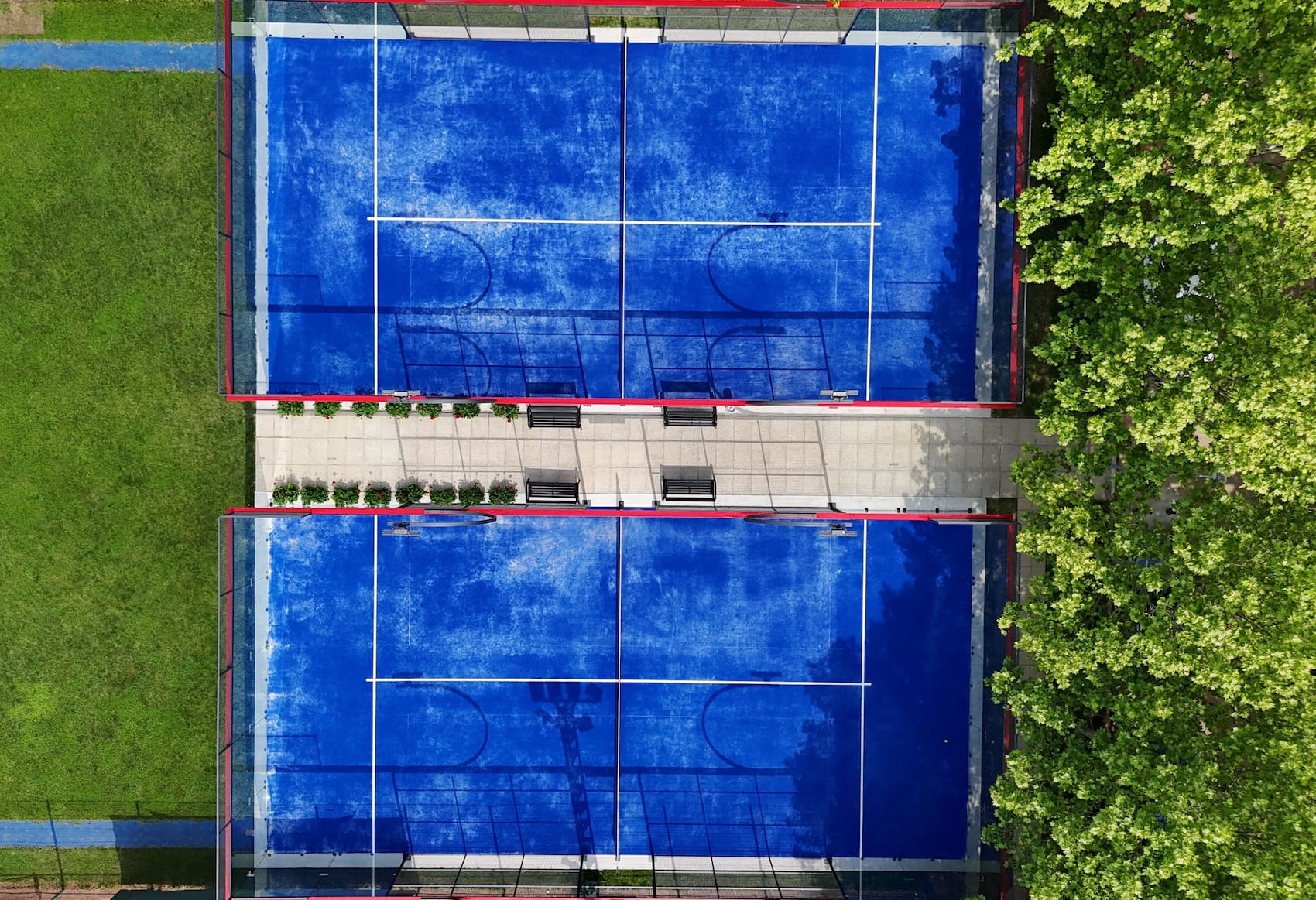 Velora Padel installed courts — aerial view