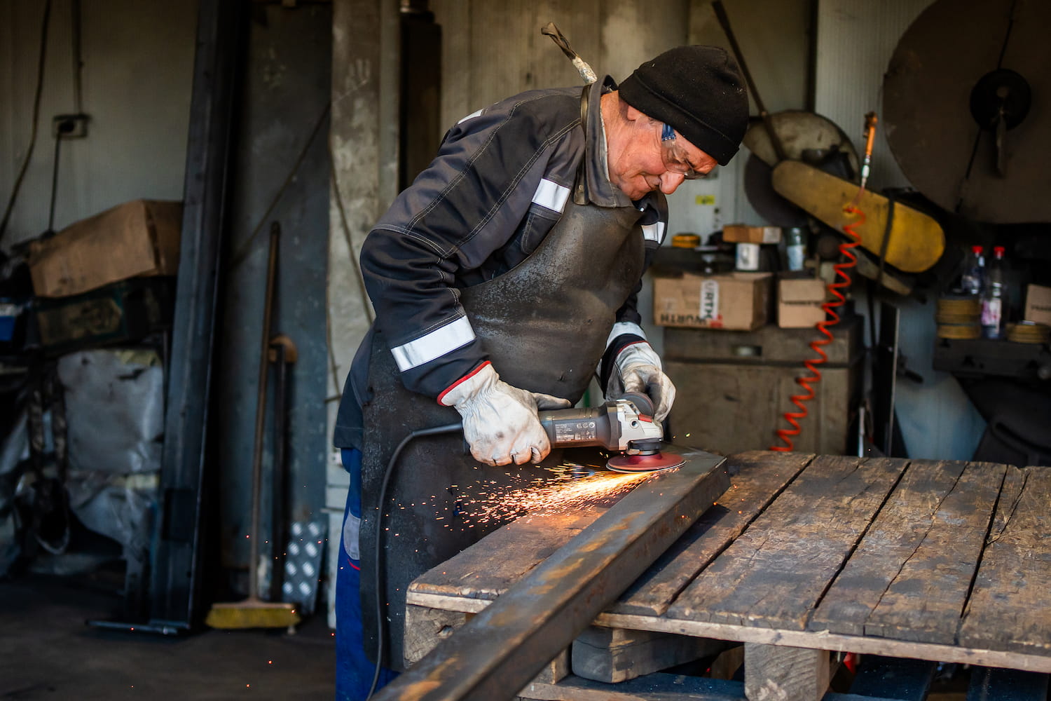 Velora Padel production workshop — steel finishing